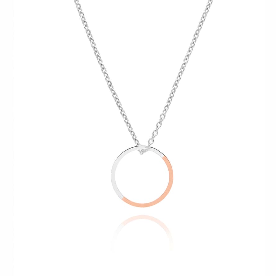 MYIA Rose Gold Two Tone Circle Necklace 