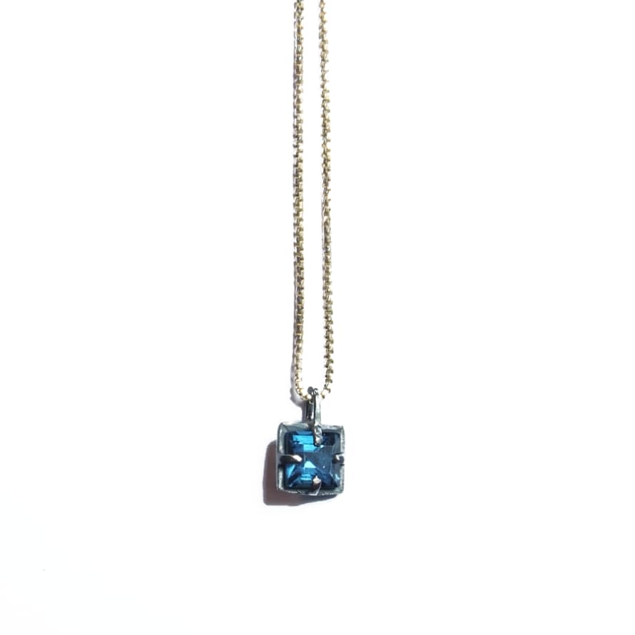 Blackbird Jewellery Shines Through The Darkness Blue Topaz Pendant Necklace