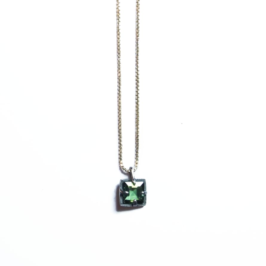 Blackbird Jewellery Shines Through The Darkness Green Tourmaline Pendant Necklace