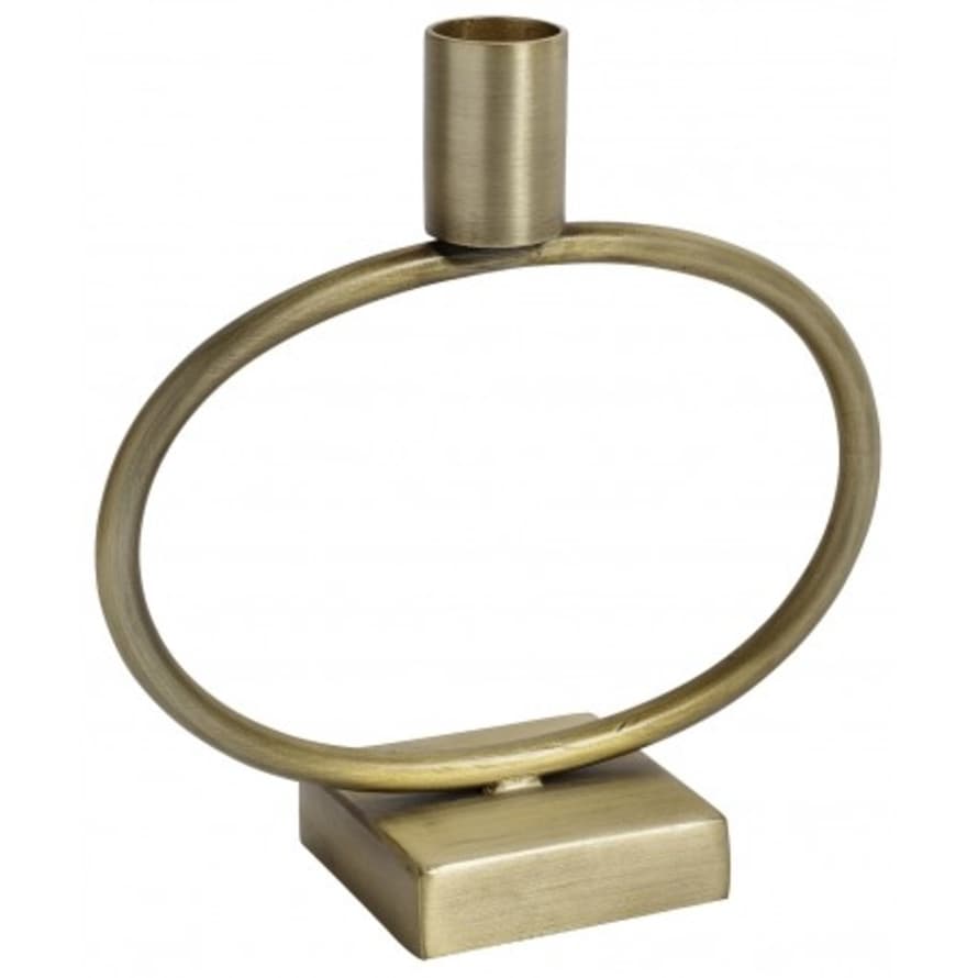 Nordal Circular Brass Candle Holder