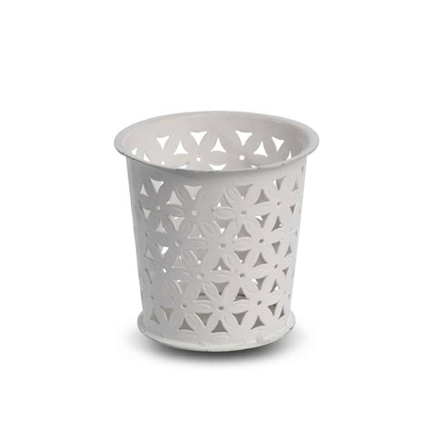 Nkuku Small White Petal Pot T-Light Holder