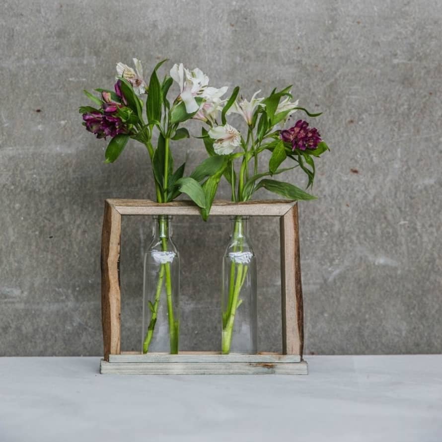 Accessories for the Home Large Wooden Framed Bud Vases 