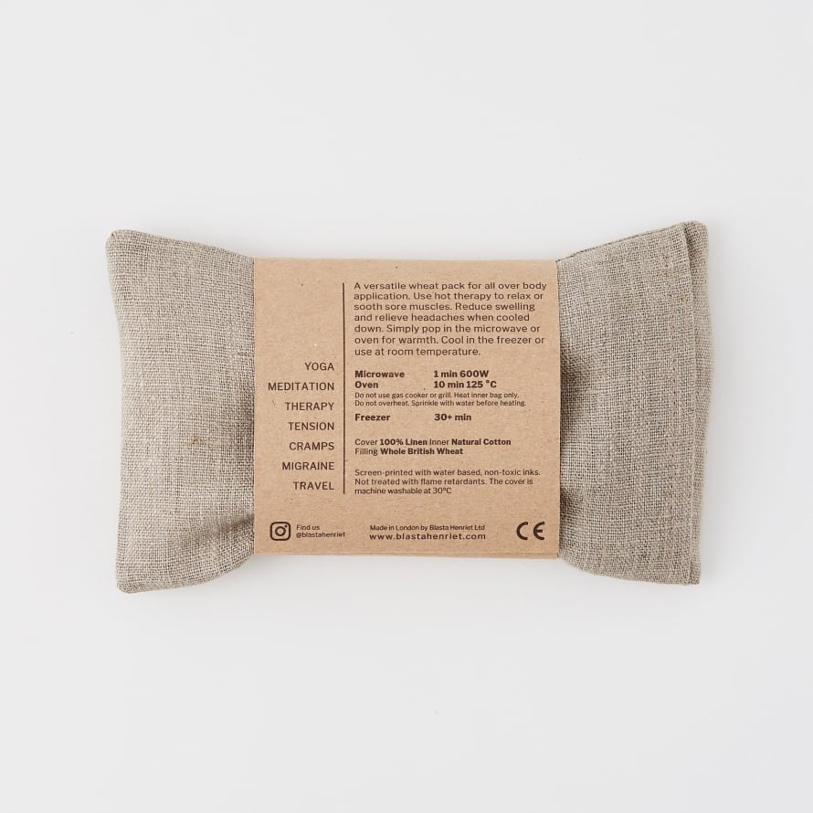 Blästa Henriët Natural Plain Linen Wheat Bag Eye Pillow 