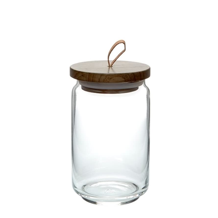 Fairmont & Main Glass Storage Jar with Ash Wood Lid 750ml 