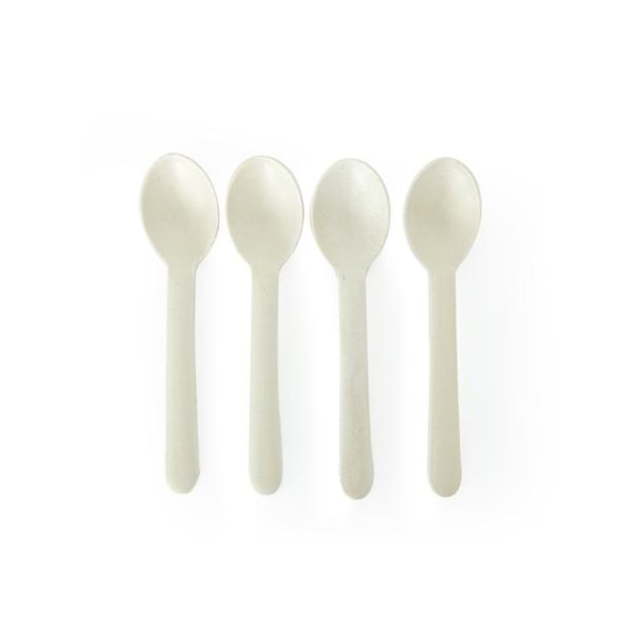 ANNUAL STORE Small White  Set Of 4 Bambino Spoons