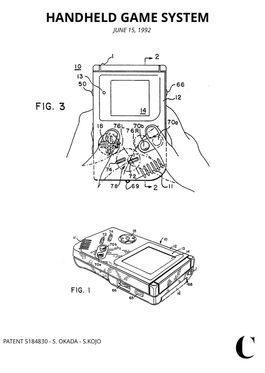 Cuemars Handheld Game Patent Print