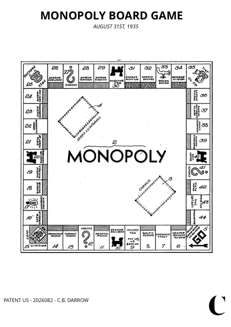 Cuemars Monopoly Game Patent Print