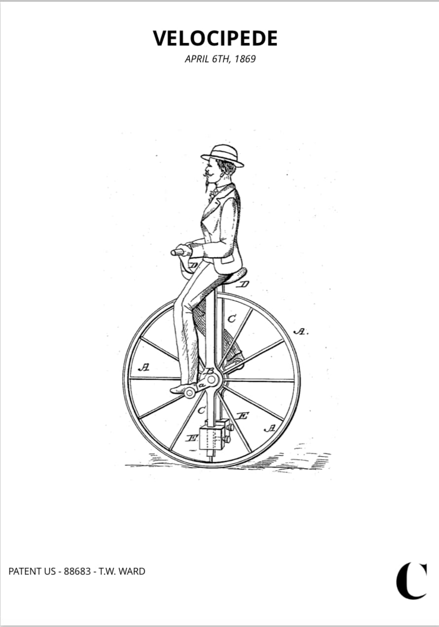 Cuemars Velocypede Patent Print