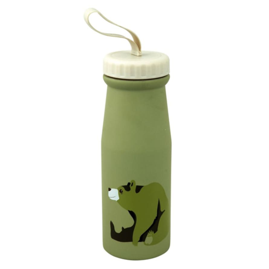 The Zoo Green Bear Flask