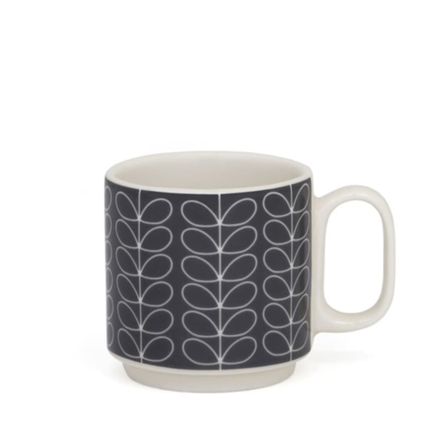 Orla Kiely Set Of 4 Grey Linear Stem Espresso Cup