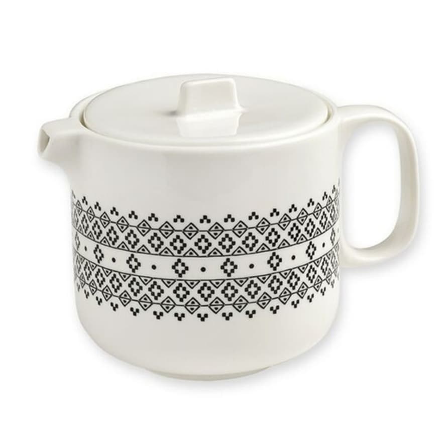 Mr and Mrs Clynk Black & White Tea Pot