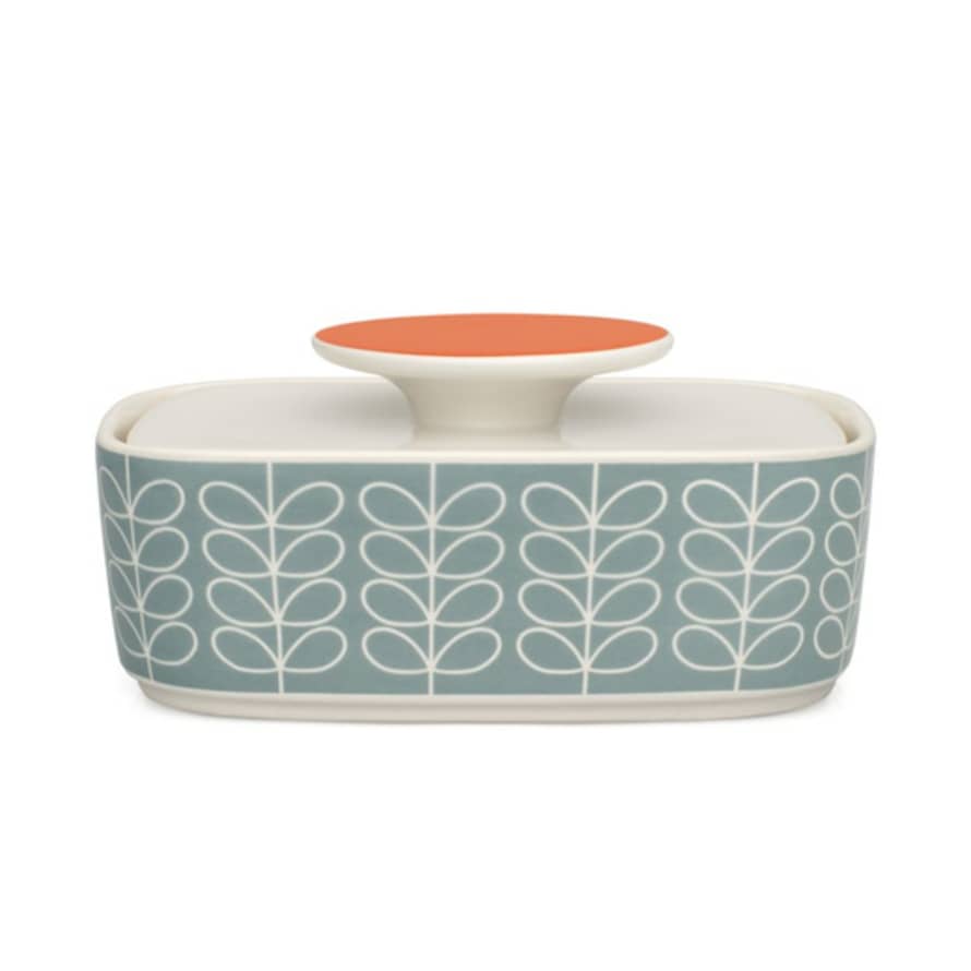 Orla Kiely Duck Egg Linear Stem Butter Dish