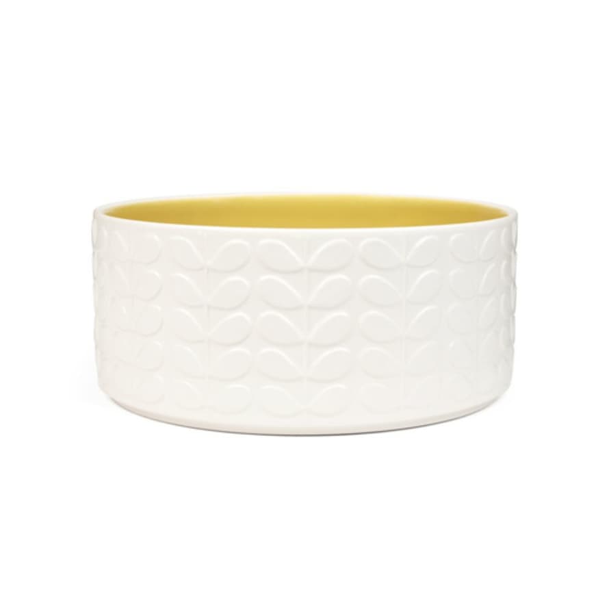 Orla Kiely Medium Yellow Raised Stem Salad Bowl 