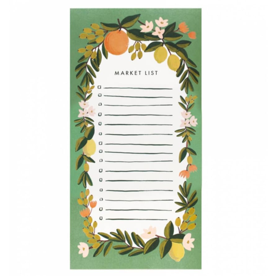 Rifle Paper Co. Green Market List Notepad 