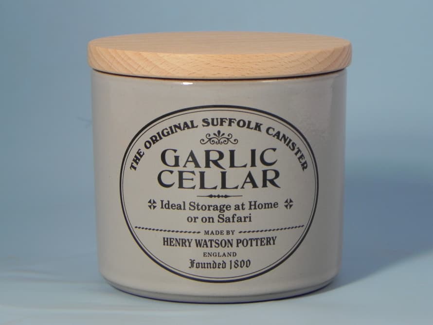 Henry Watson’s Potteries Ltd Large Dove Grey Garlic Cellar  