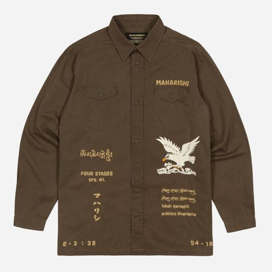 Maharishi Mid Olive Embroidered Tour Overshirt