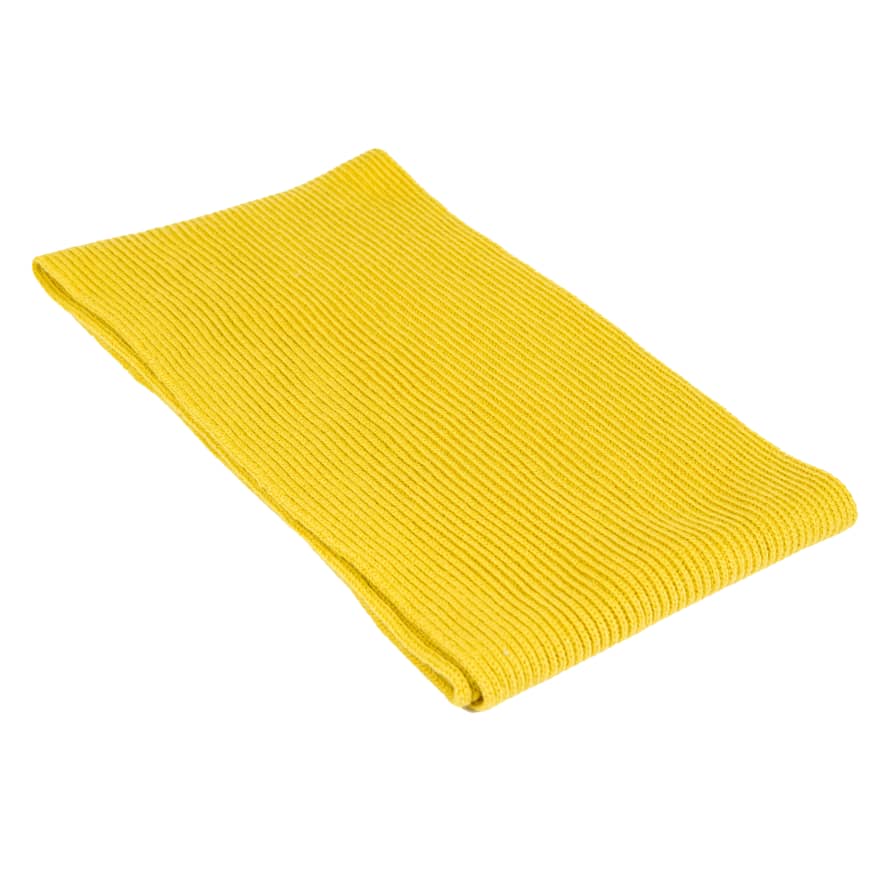 Jennifer Kent Yellow Merino Wool Rib Scarf