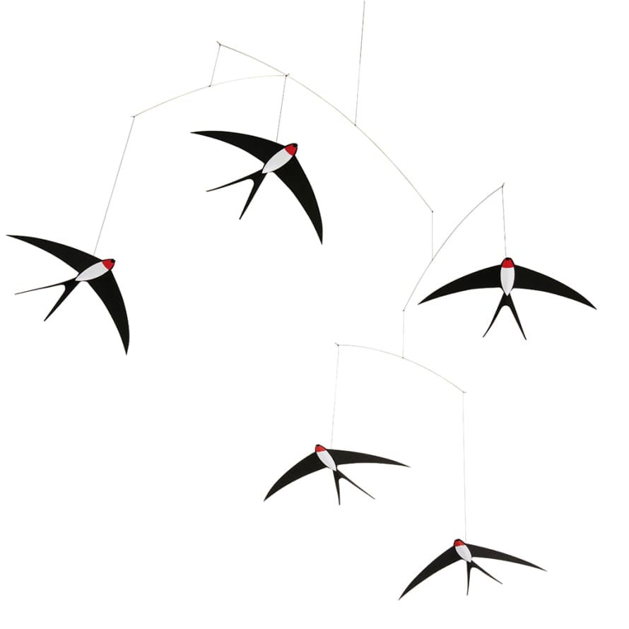 Flensted Five Flying Swallows Hanging Mobile 024b