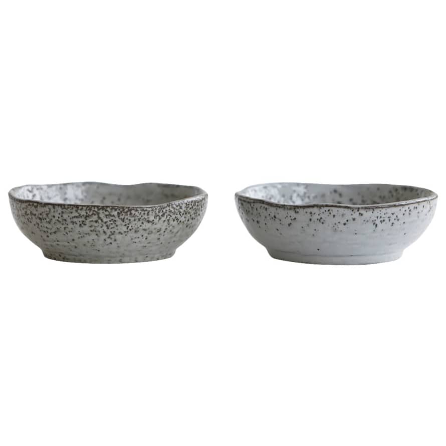 House Doctor Set Of 2 Small Rustic Ceramic Bowls