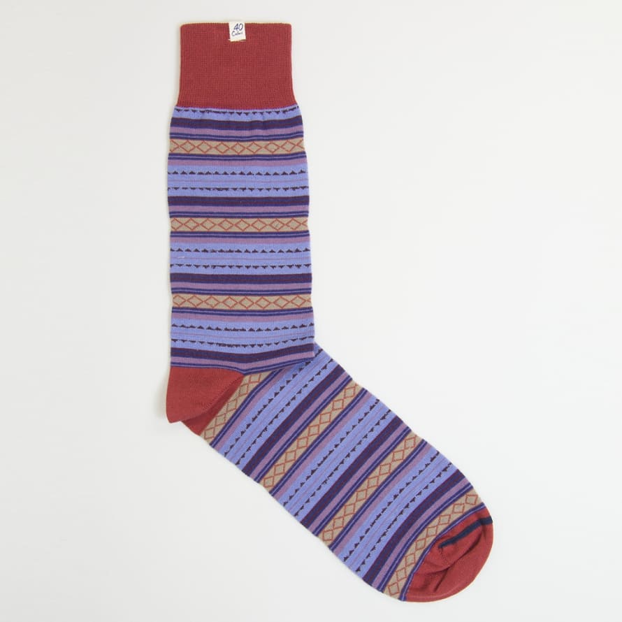 40 Colori Detailed Striped Organic Cotton Sock