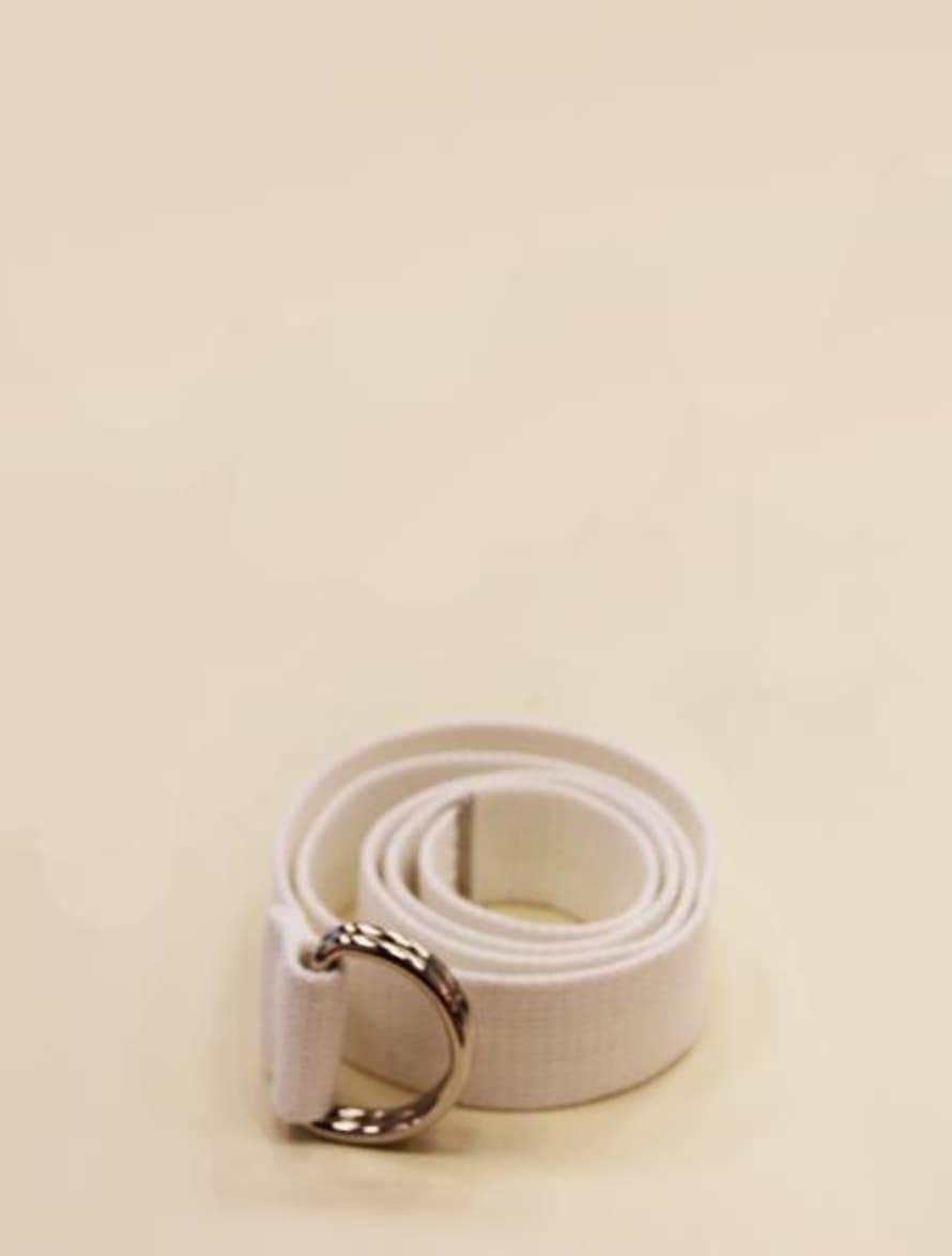 Collection & Co Ylico White Fabric D Ring Belt