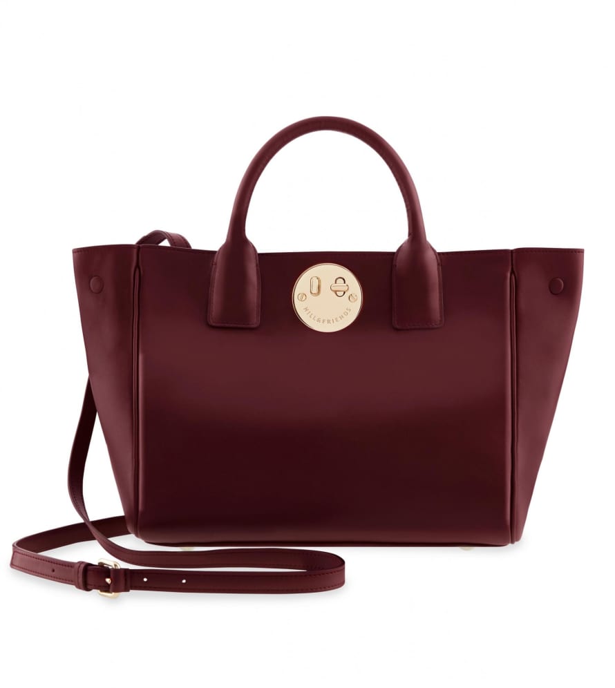 Hill & Friends Oxblood Happy Mini Tote Bag