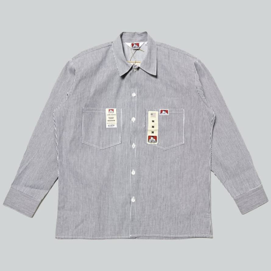 Ben Davis Hickory Stripe Long Sleeve Work Shirt