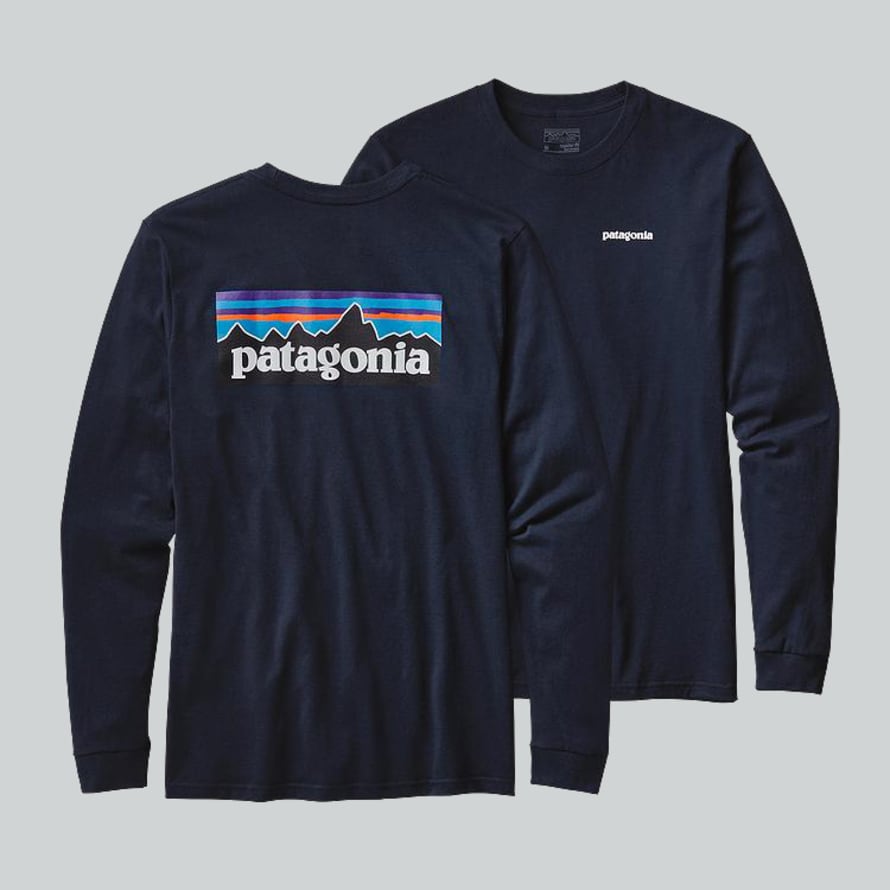 Patagonia Classic Navy P6 Responsibili Long Sleeve Tee 