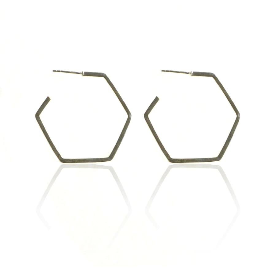 CollardManson 925 Silver Hexagon Earrings