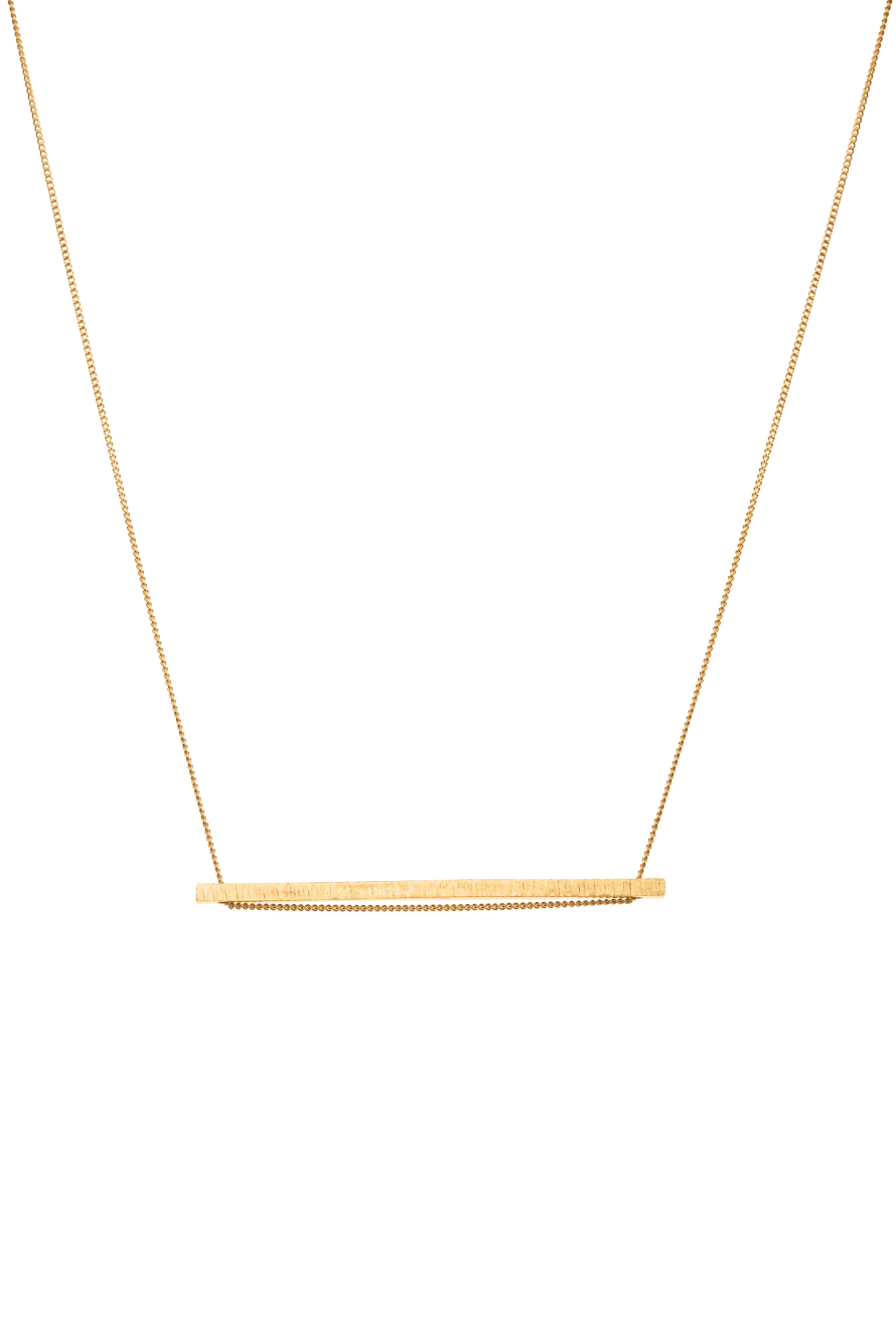 Blackbird Jewellery 9ct Gold Vermeil High Line Horizontal Bar Necklace 