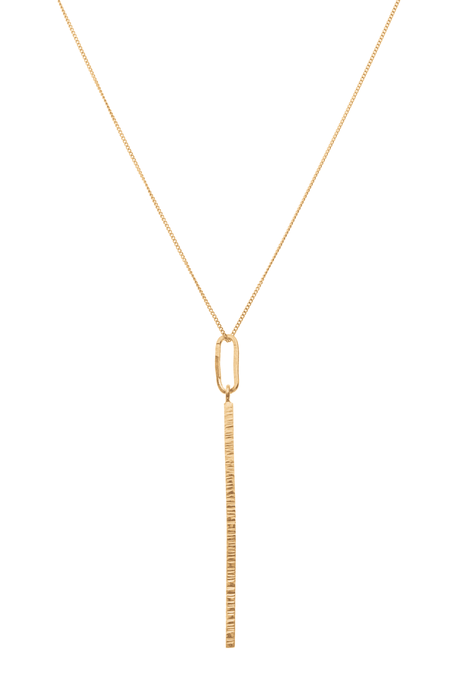 Blackbird Jewellery 9ct Gold Vermeil High Line Vertical Bar Necklace 