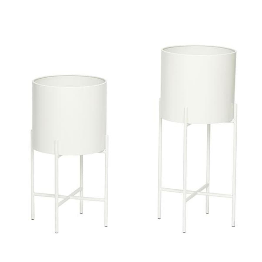 Mink Interiors 45cm Modern White Planter on Stand