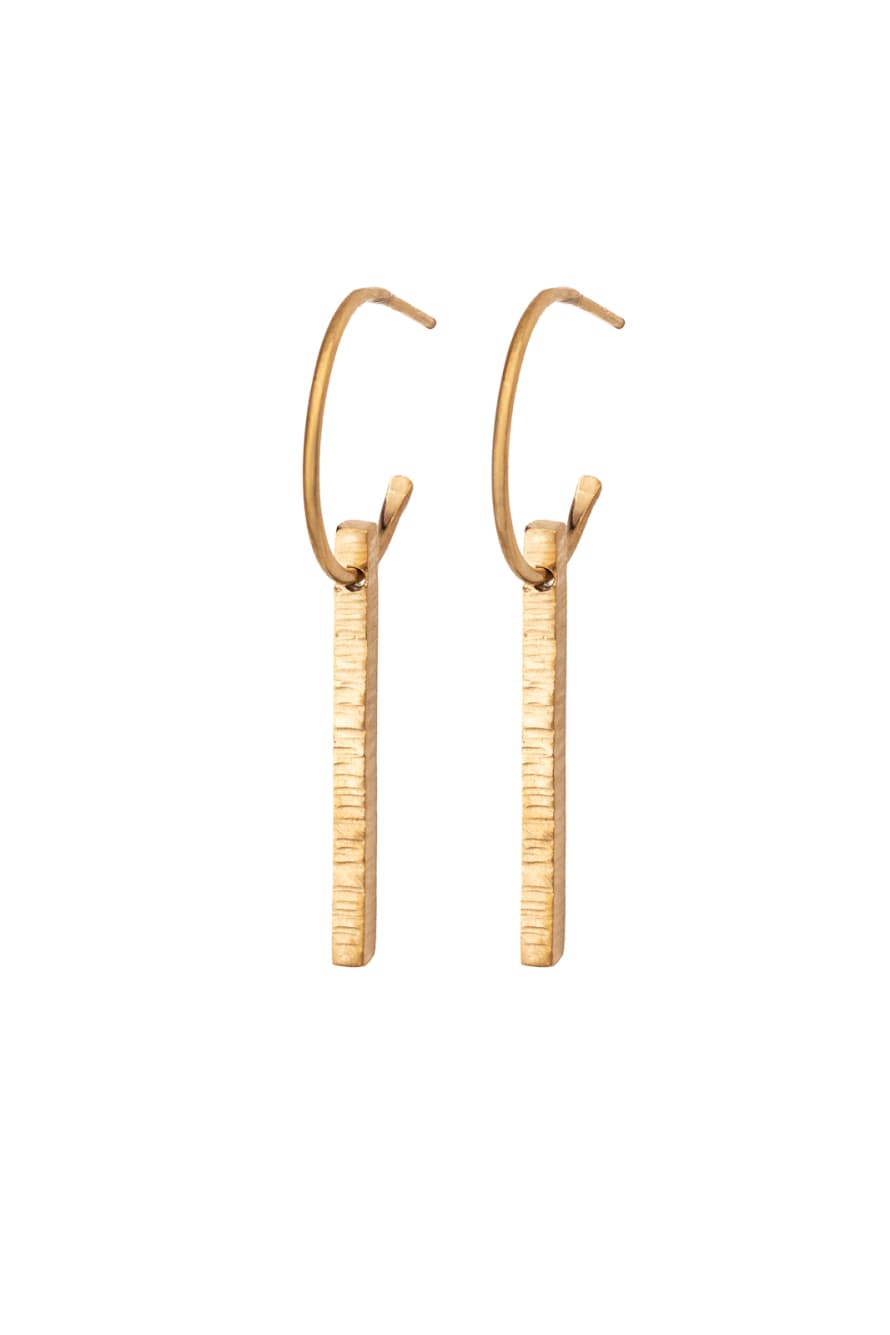 Blackbird Jewellery 9ct Gold Vermeil High Line Hoop & Bar Earrings 