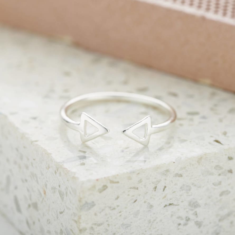 Posh Totty Designs Sterling Silver Fine Triangle Open Ring