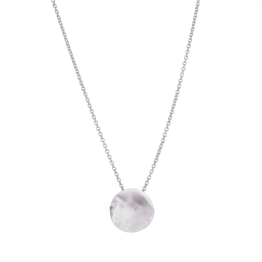 Posh Totty Designs Small Hammered Disc Sterling Silver Necklace