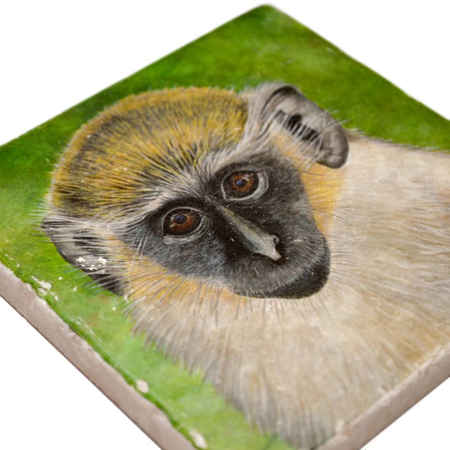 Trouva: 'Green Monkey' Tumbled Italian Marble Coaster