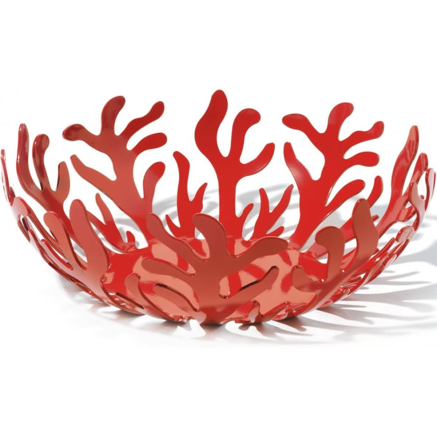 Alessi 29cm Red Mediterraneo Fruit Bowl