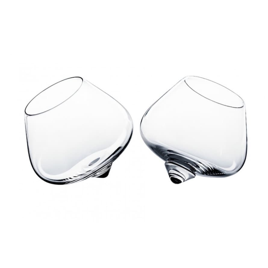 Normann Copenhagen Set Of 2 Cognac Rocking Glasses