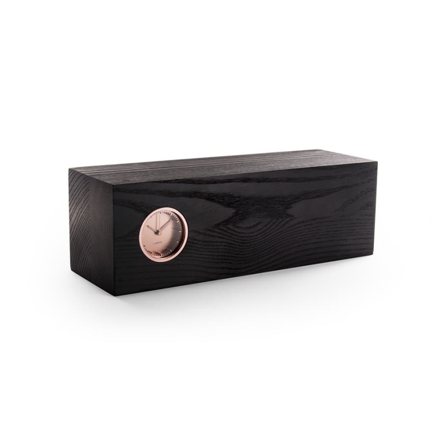 Leff Amsterdam Black Ash & Copper Piet Hein Eek Tube Wood Clock