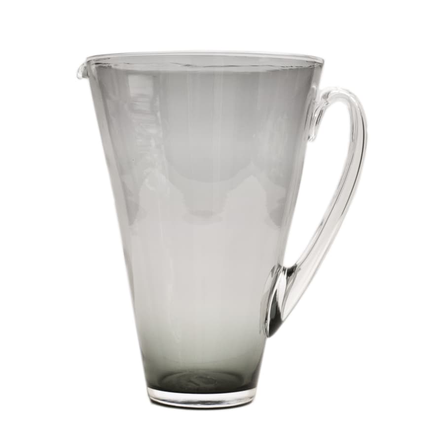 Jenny Blanc Grey Handmade Glass Pitcher 