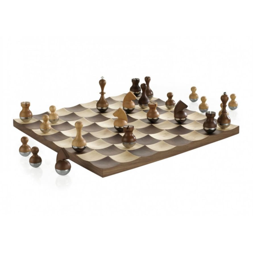 Umbra Walnut Wobble Chess Set