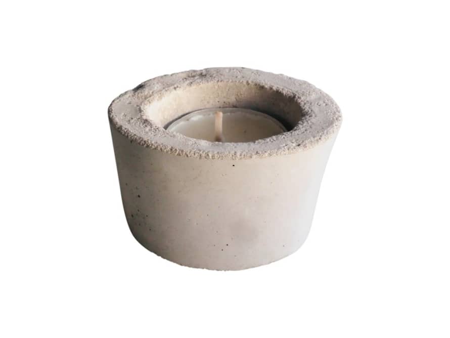 Hi Cacti Plain Concrete Tea Light Candle Holder