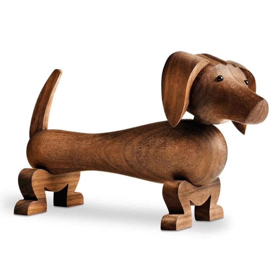 KAY BOJESEN DENMARK Walnut Wood Dachshund Dog Figurine