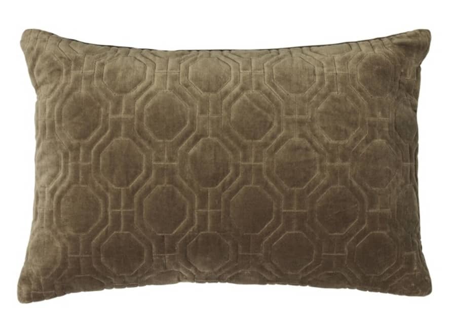 Broste Copenhagen Alva Olive Gold Velvet Cushion