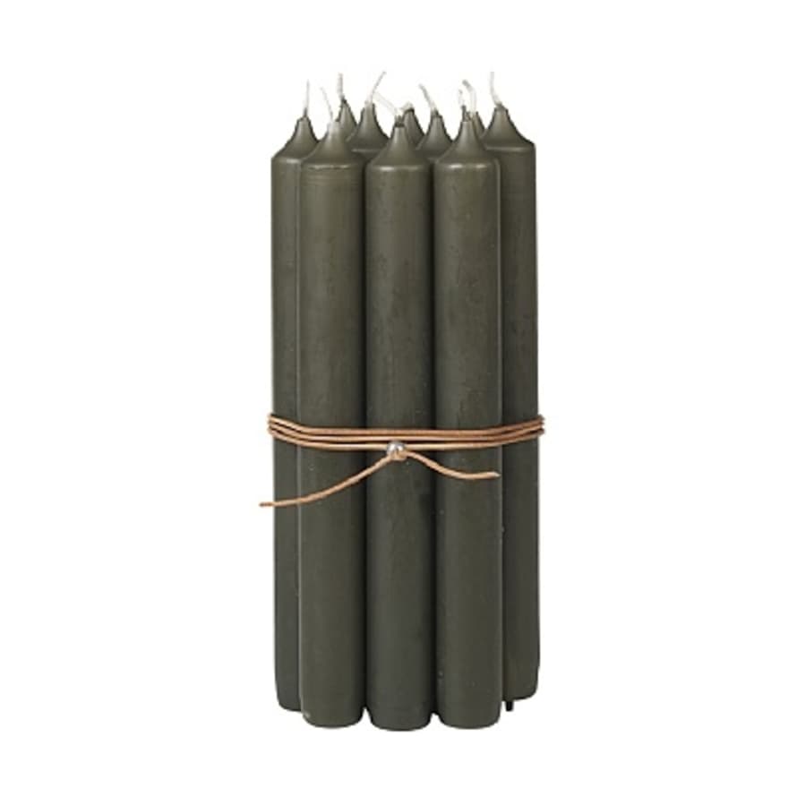 Broste Copenhagen Bundle Of 10 Nordic Forest Classic Candles With Jute String