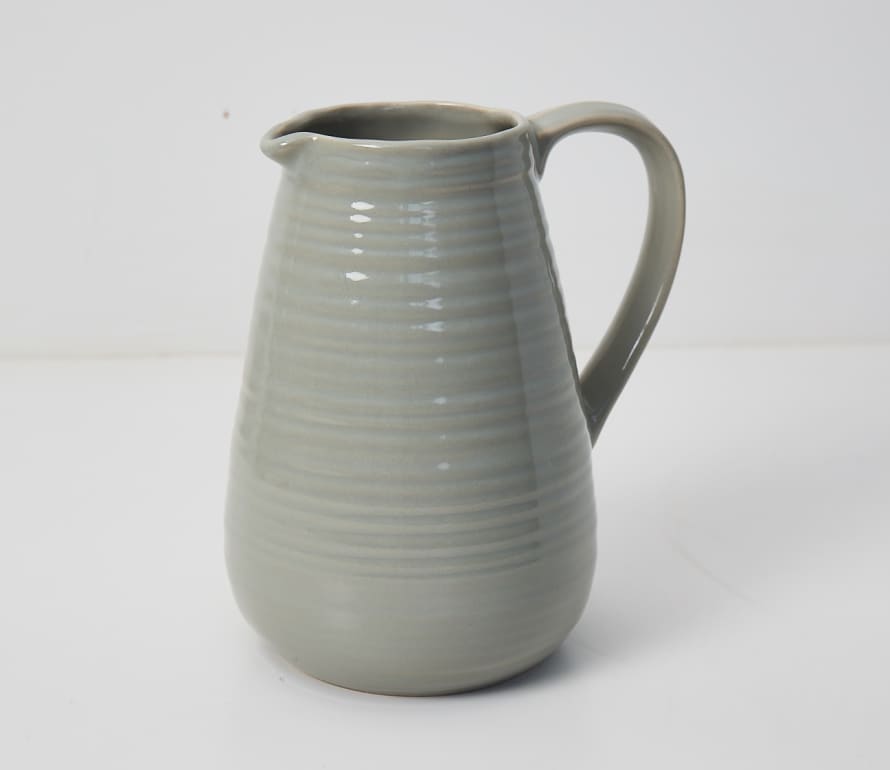 Porter + Cole Stoneware Ribbed Jug