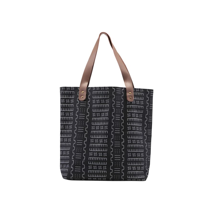 House Doctor Black Patterned Shopper