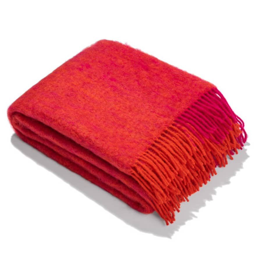 Catharina Mende Blanket, Fading Orange, Woven Mohair & Wool 