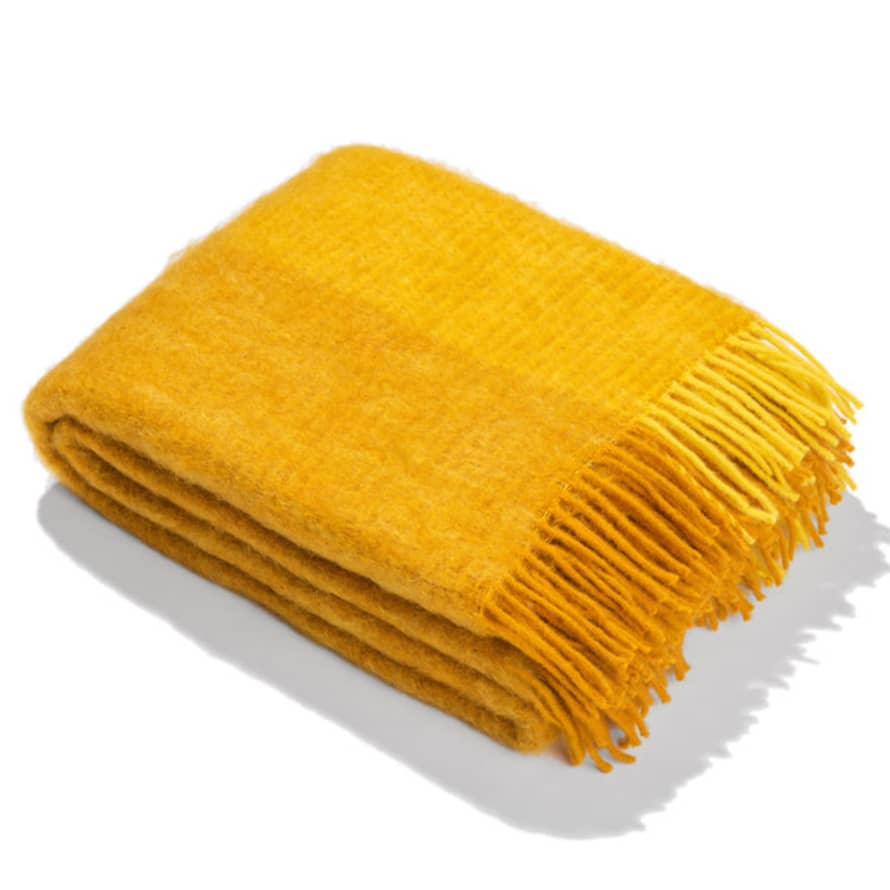 Catharina Mende Blanket, Gleaming Yellow, Woven Mohair & Wool 