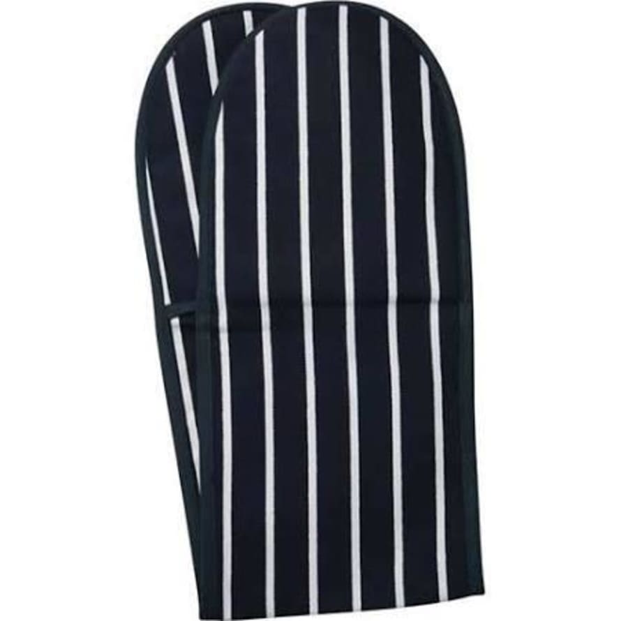 Dexam Double Oven Glove Butcher Stripe Blue